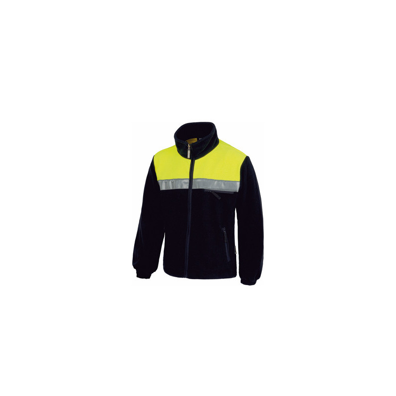 Pile Protezione Civile colore giallo HV blue navy inserto spalle con banda alta visibilità. Pile Protezione Civile colore giallo HV blue navy inserto spalle con banda alta visibilità.