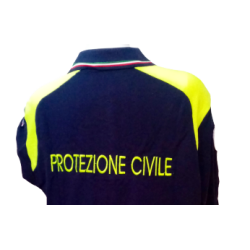 uniforme protezione civile polo mezza manica inserti gialli ricamata cotone t shirt operativa