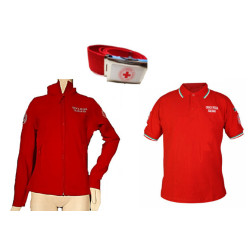croce rossa, pile, maglione cri, polo tricolore , cintura personalizzata.